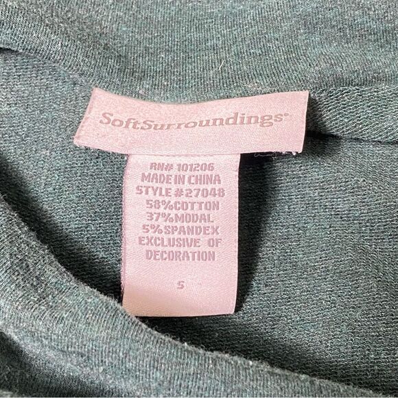 Soft Surroundings Green Cowl Neck Sweater W/ Floral Design On Back Womens Size S - Picture 15 of 15
